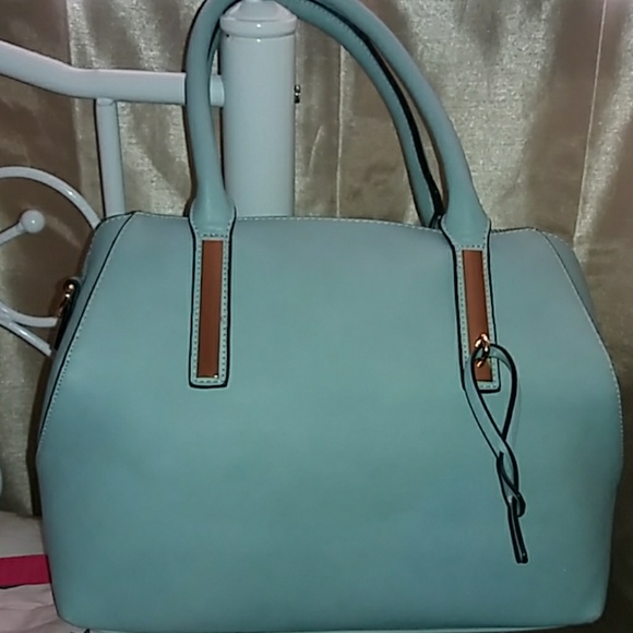 erikasboutique1 Handbags - Light Blue Tote Bag Faux Leather